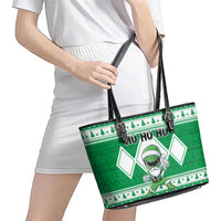 Power Green Ranger Santa Claus Leather Tote Bag Funny Christmas - Wonder Print Shop