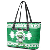 Power Green Ranger Santa Claus Leather Tote Bag Funny Christmas - Wonder Print Shop