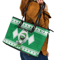 Power Green Ranger Santa Claus Leather Tote Bag Funny Christmas - Wonder Print Shop