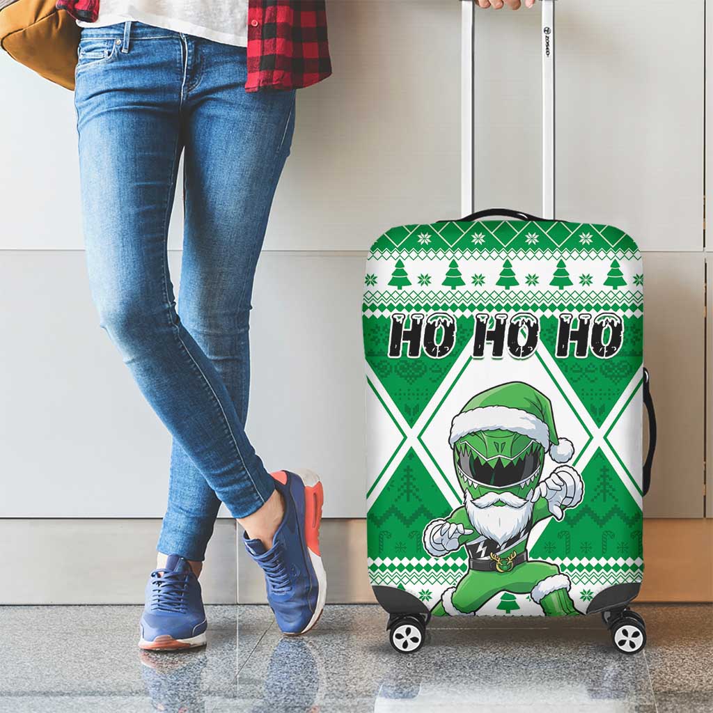 Power Green Ranger Santa Claus Luggage Cover Funny Christmas - Wonder Print Shop