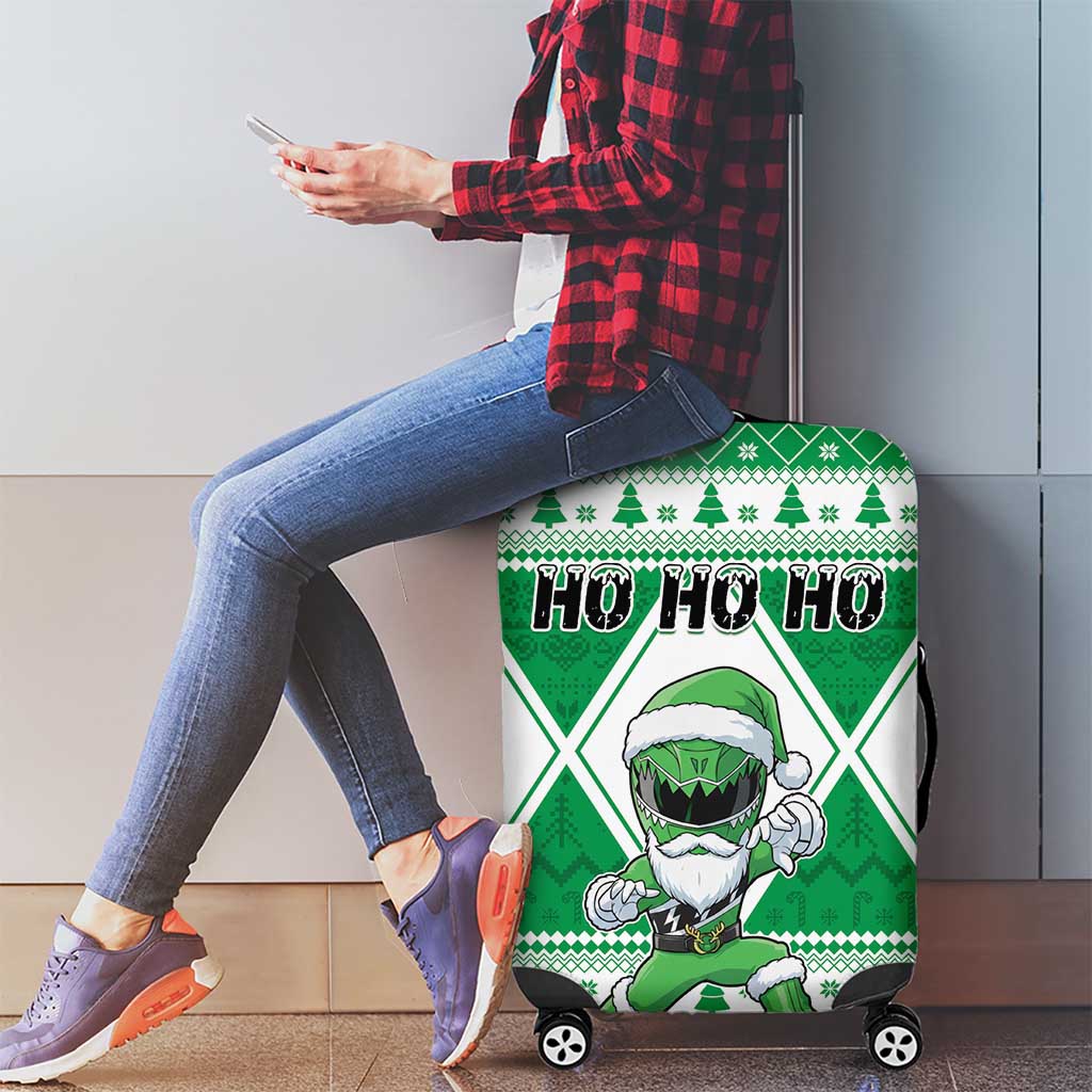 Power Green Ranger Santa Claus Luggage Cover Funny Christmas - Wonder Print Shop