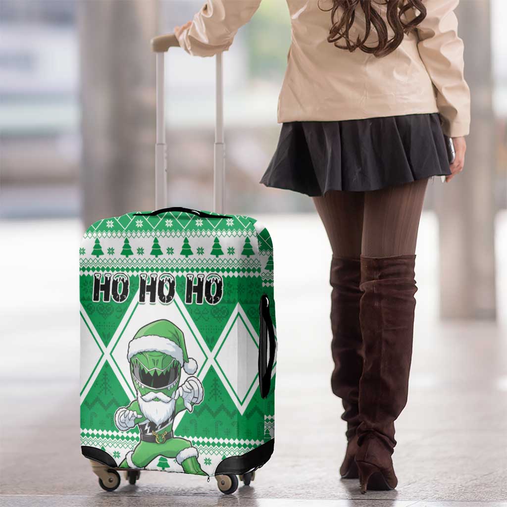 Power Green Ranger Santa Claus Luggage Cover Funny Christmas - Wonder Print Shop