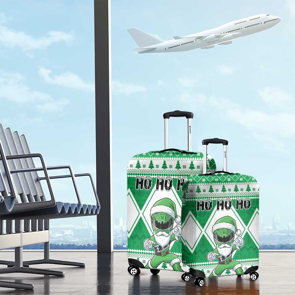 Power Green Ranger Santa Claus Luggage Cover Funny Christmas - Wonder Print Shop