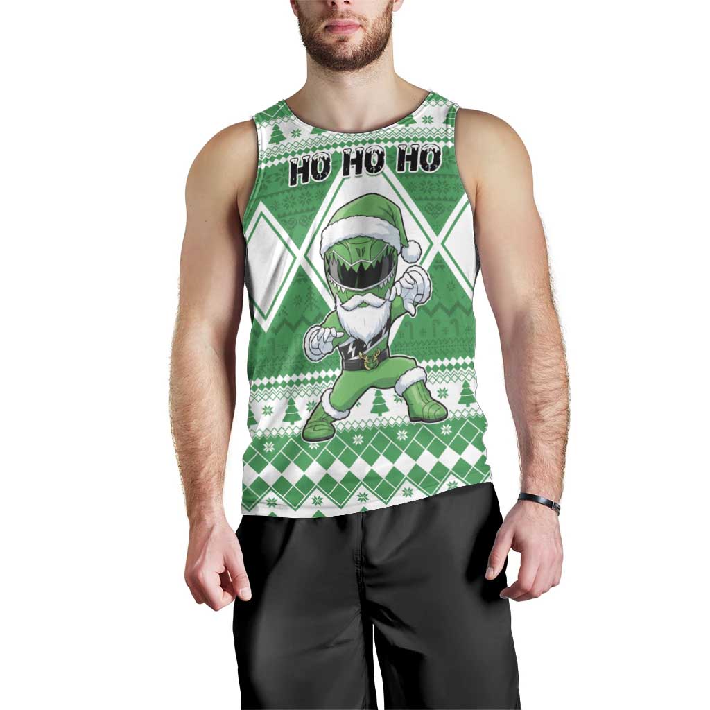 Personalized Power Green Ranger Santa Claus Men Tank Top Funny Christmas - Wonder Print Shop