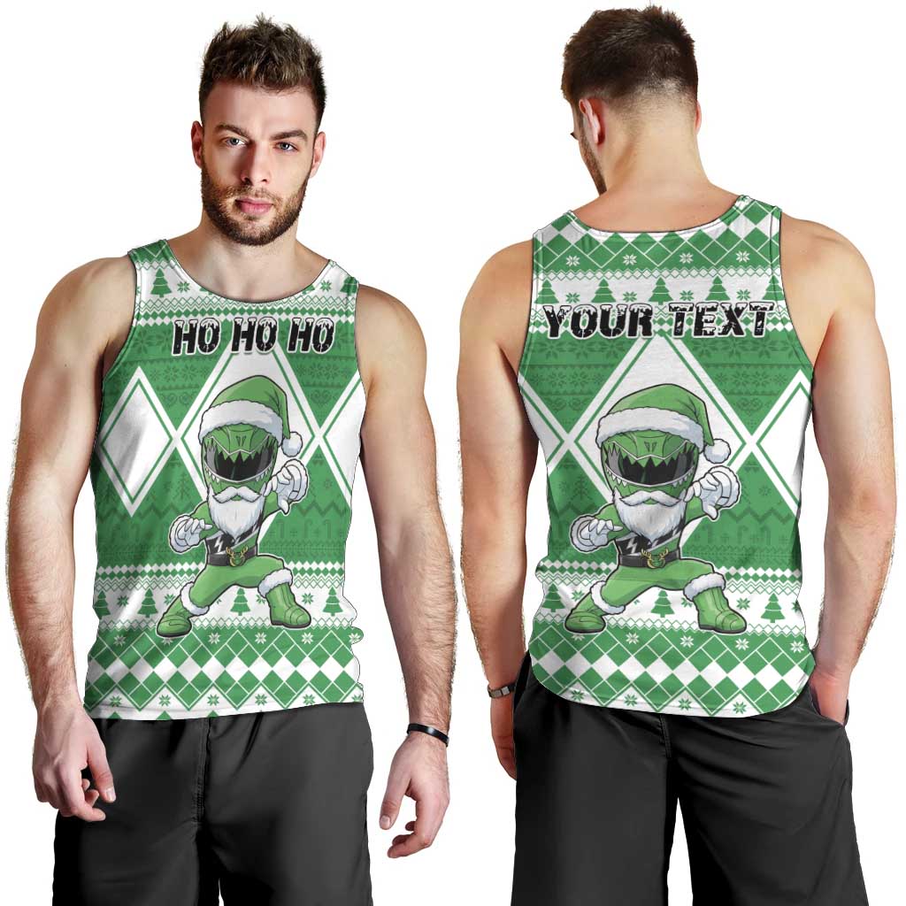 Personalized Power Green Ranger Santa Claus Men Tank Top Funny Christmas - Wonder Print Shop