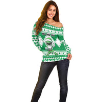 Personalized Power Green Ranger Santa Claus Off Shoulder Sweater Funny Christmas - Wonder Print Shop