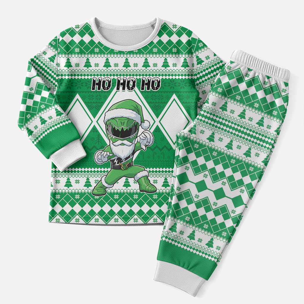 Power Green Ranger Santa Claus Christmas Pajama Set Funny Christmas - Wonder Print Shop