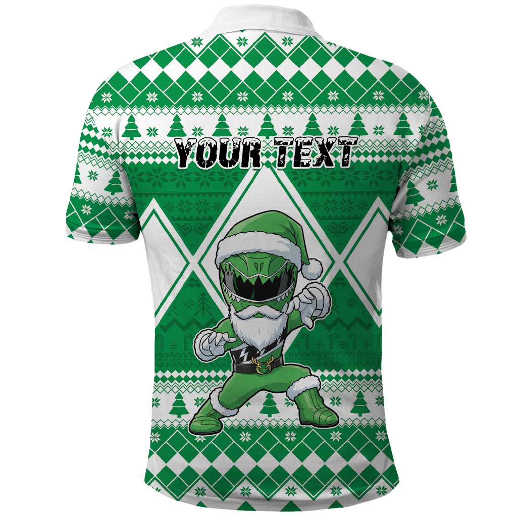 Personalized Power Green Ranger Santa Claus Polo Shirt Funny Christmas - Wonder Print Shop