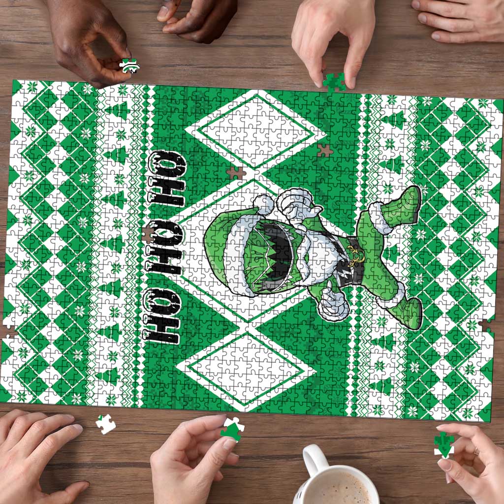 Power Green Ranger Santa Claus Puzzle Funny Christmas - Wonder Print Shop