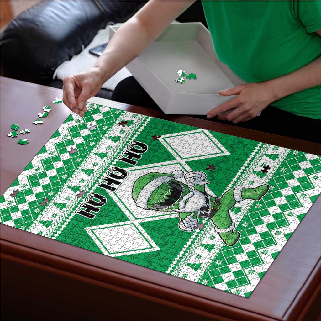 Power Green Ranger Santa Claus Puzzle Funny Christmas - Wonder Print Shop