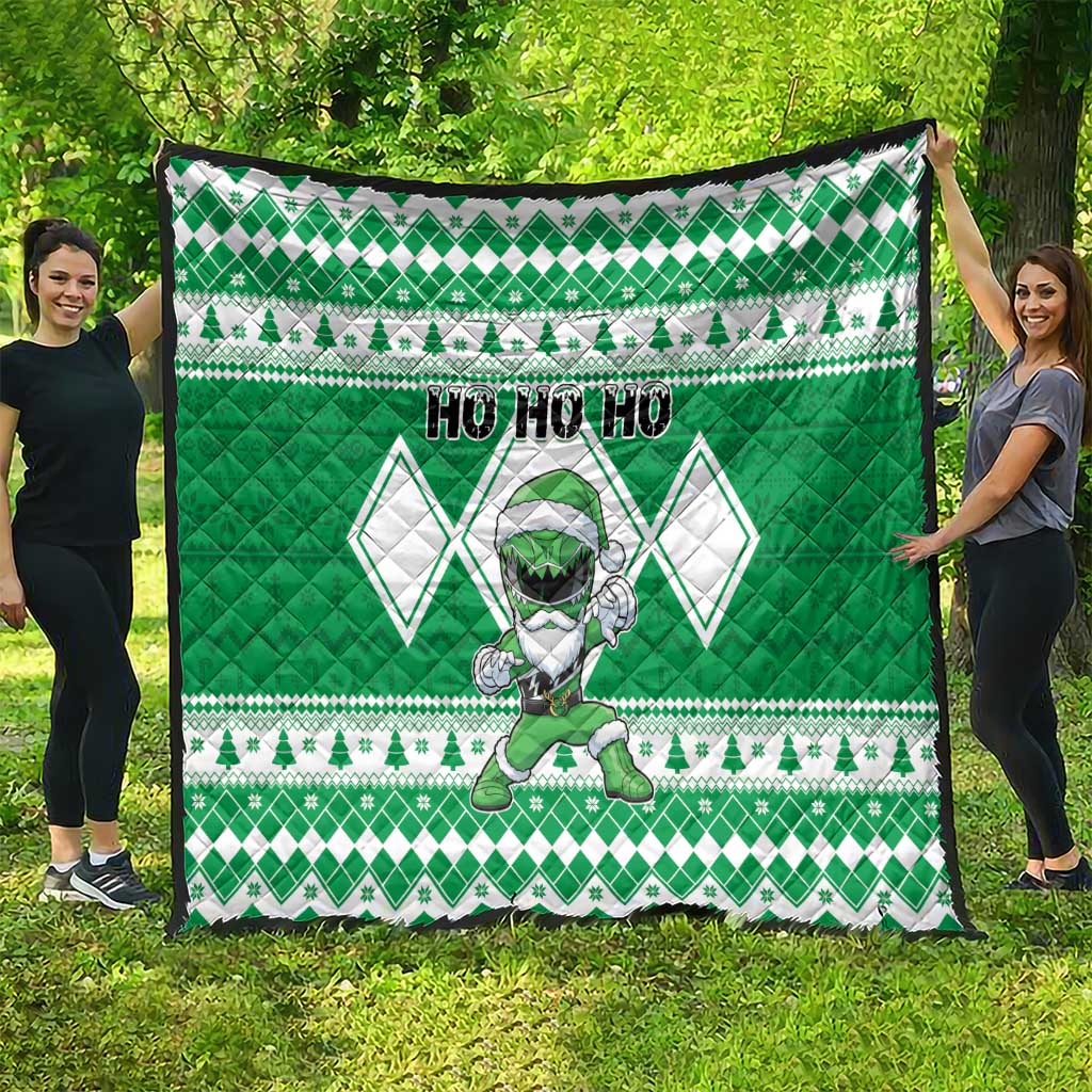 Power Green Ranger Santa Claus Quilt Funny Christmas - Wonder Print Shop