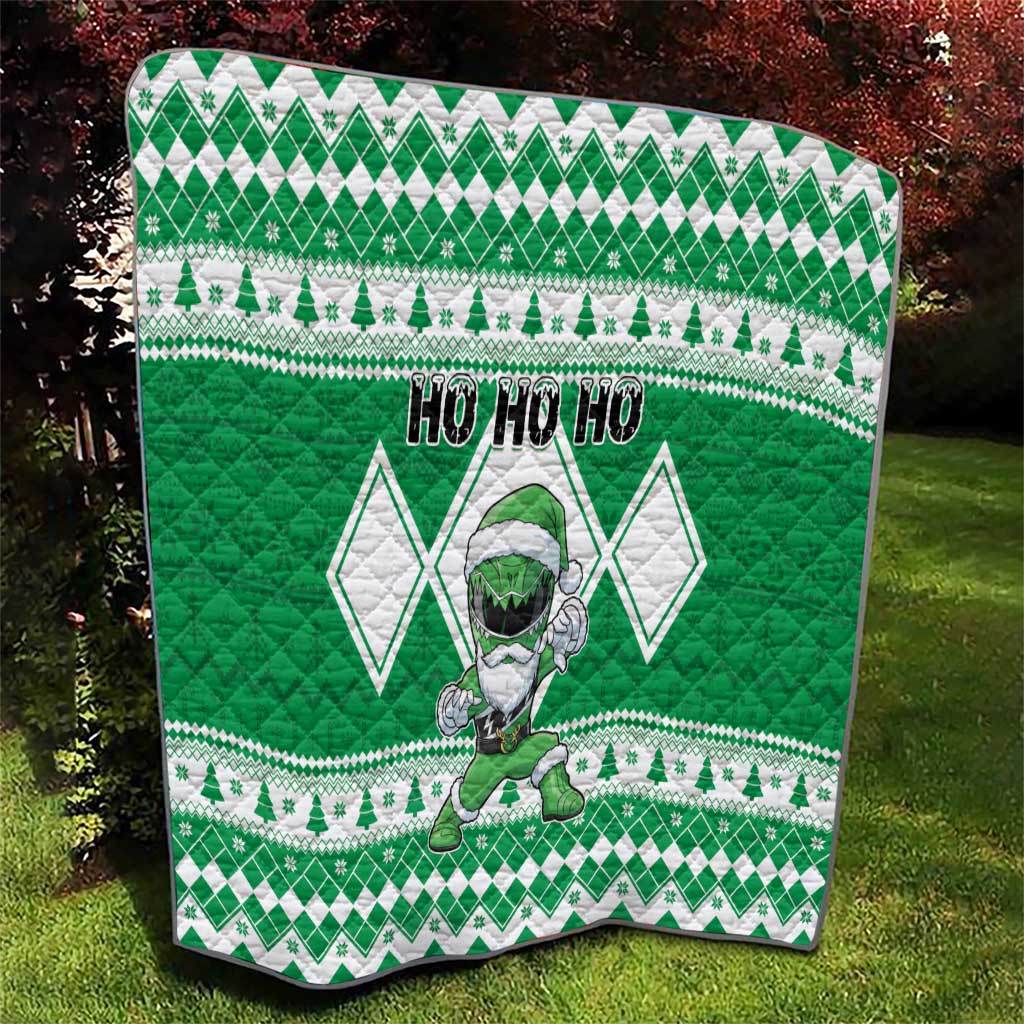 Power Green Ranger Santa Claus Quilt Funny Christmas - Wonder Print Shop