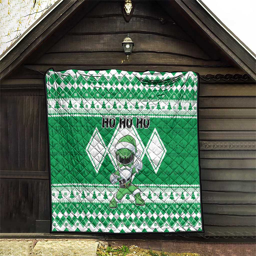 Power Green Ranger Santa Claus Quilt Funny Christmas - Wonder Print Shop
