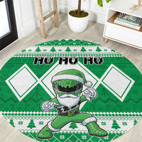 Power Green Ranger Santa Claus Round Carpet Funny Christmas - Wonder Print Shop