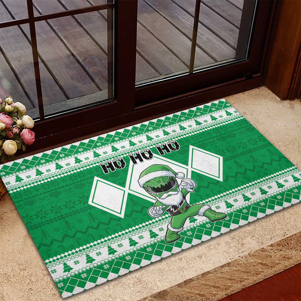 Power Green Ranger Santa Claus Rubber Doormat Funny Christmas - Wonder Print Shop