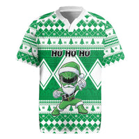 Personalized Power Green Ranger Santa Claus Rugby Jersey Funny Christmas - Wonder Print Shop