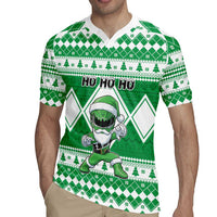 Personalized Power Green Ranger Santa Claus Rugby Jersey Funny Christmas - Wonder Print Shop