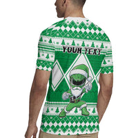 Personalized Power Green Ranger Santa Claus Rugby Jersey Funny Christmas - Wonder Print Shop