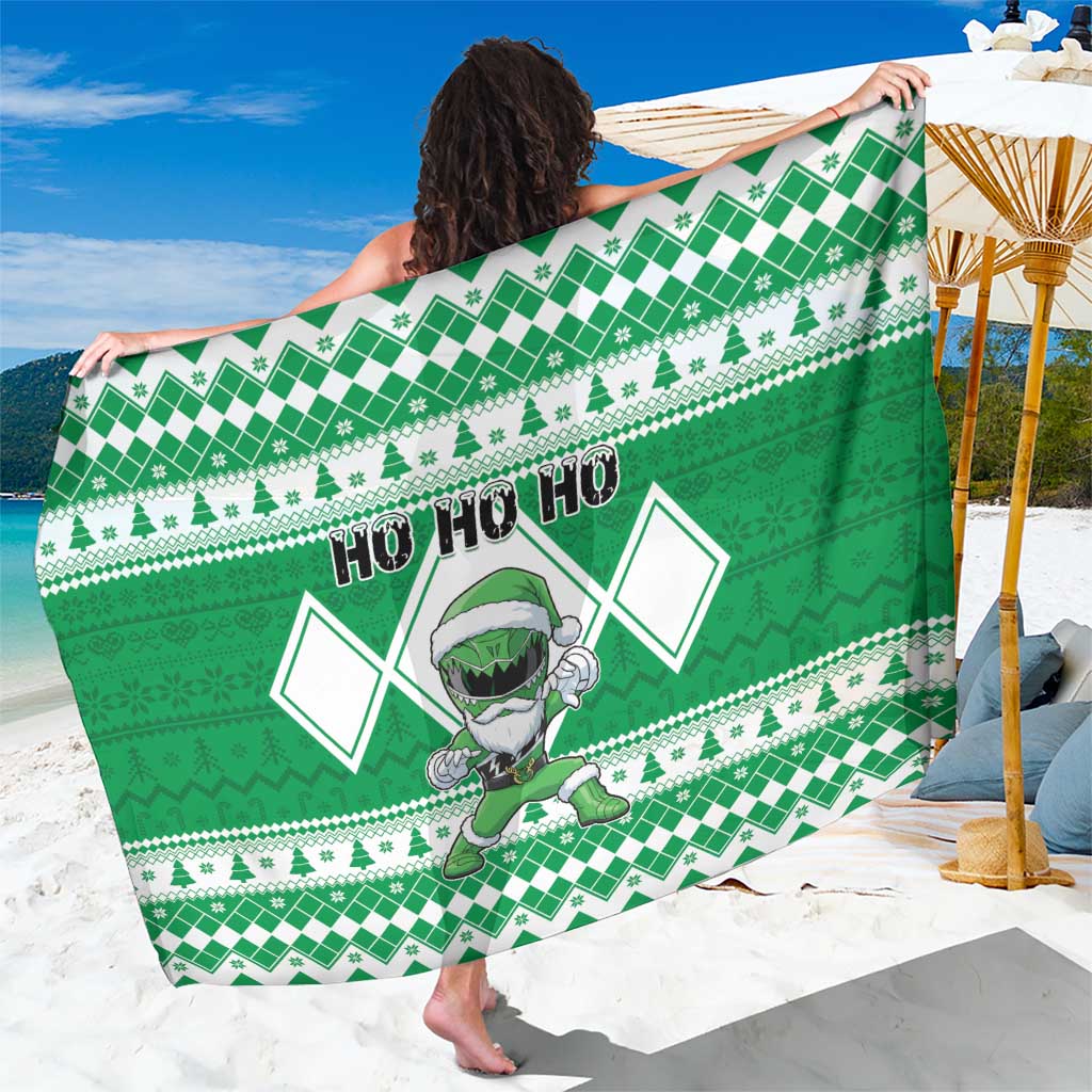 Power Green Ranger Santa Claus Sarong Funny Christmas - Wonder Print Shop