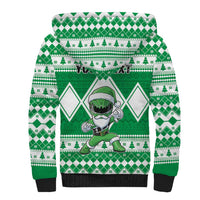 Personalized Power Green Ranger Santa Claus Sherpa Hoodie Funny Christmas - Wonder Print Shop