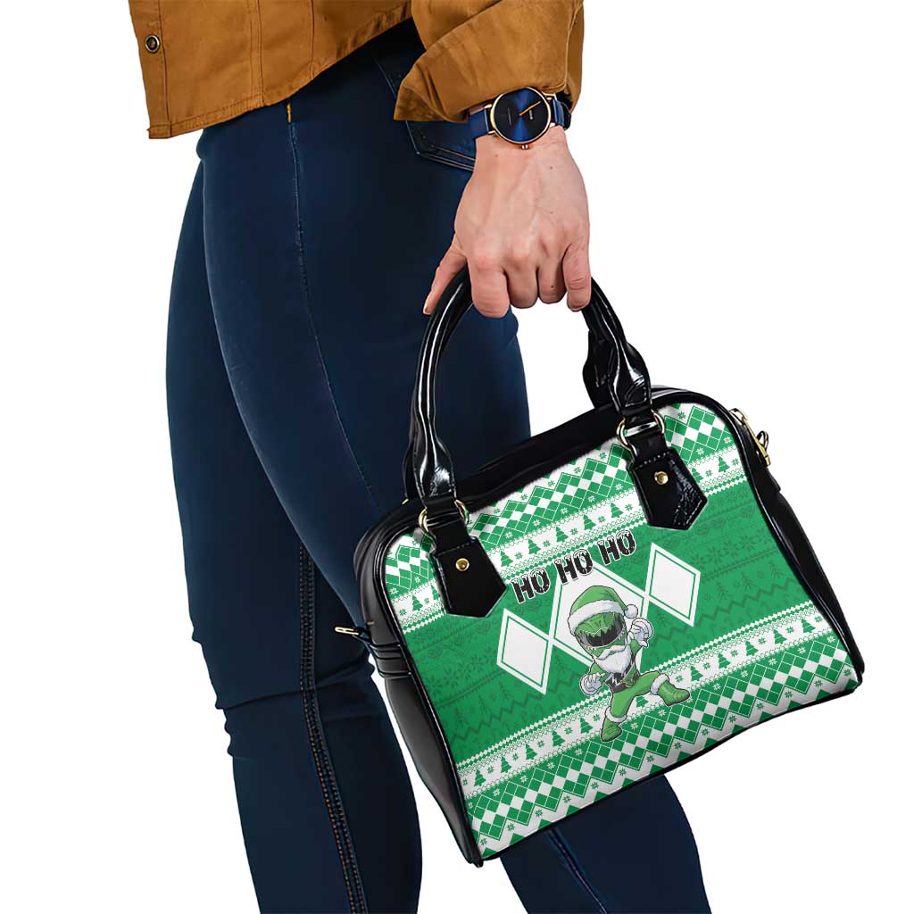 Power Green Ranger Santa Claus Shoulder Handbag Funny Christmas - Wonder Print Shop