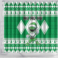 Power Green Ranger Santa Claus Shower Curtain Funny Christmas - Wonder Print Shop
