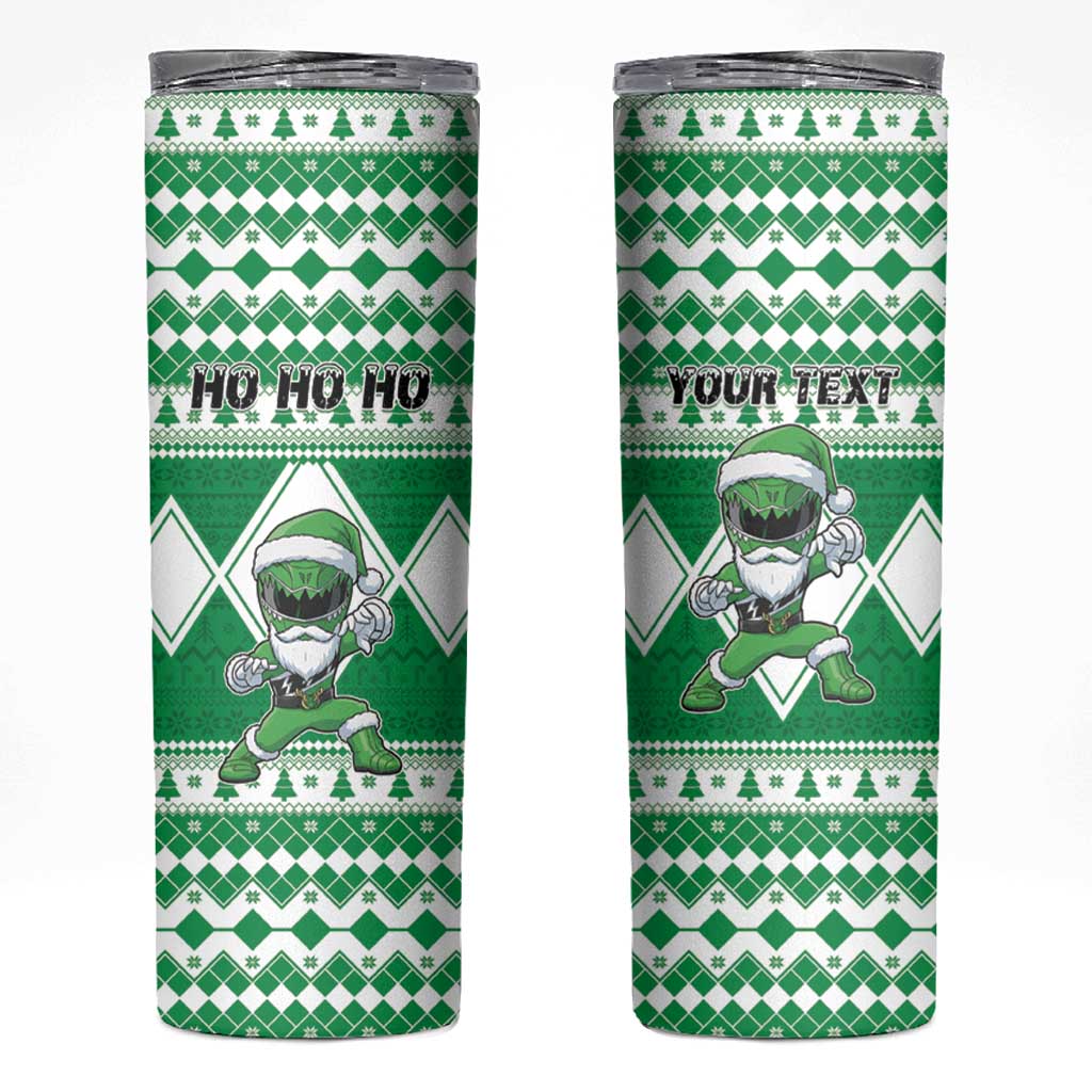 Personalized Power Green Ranger Santa Claus Skinny Tumbler Funny Christmas - Wonder Print Shop