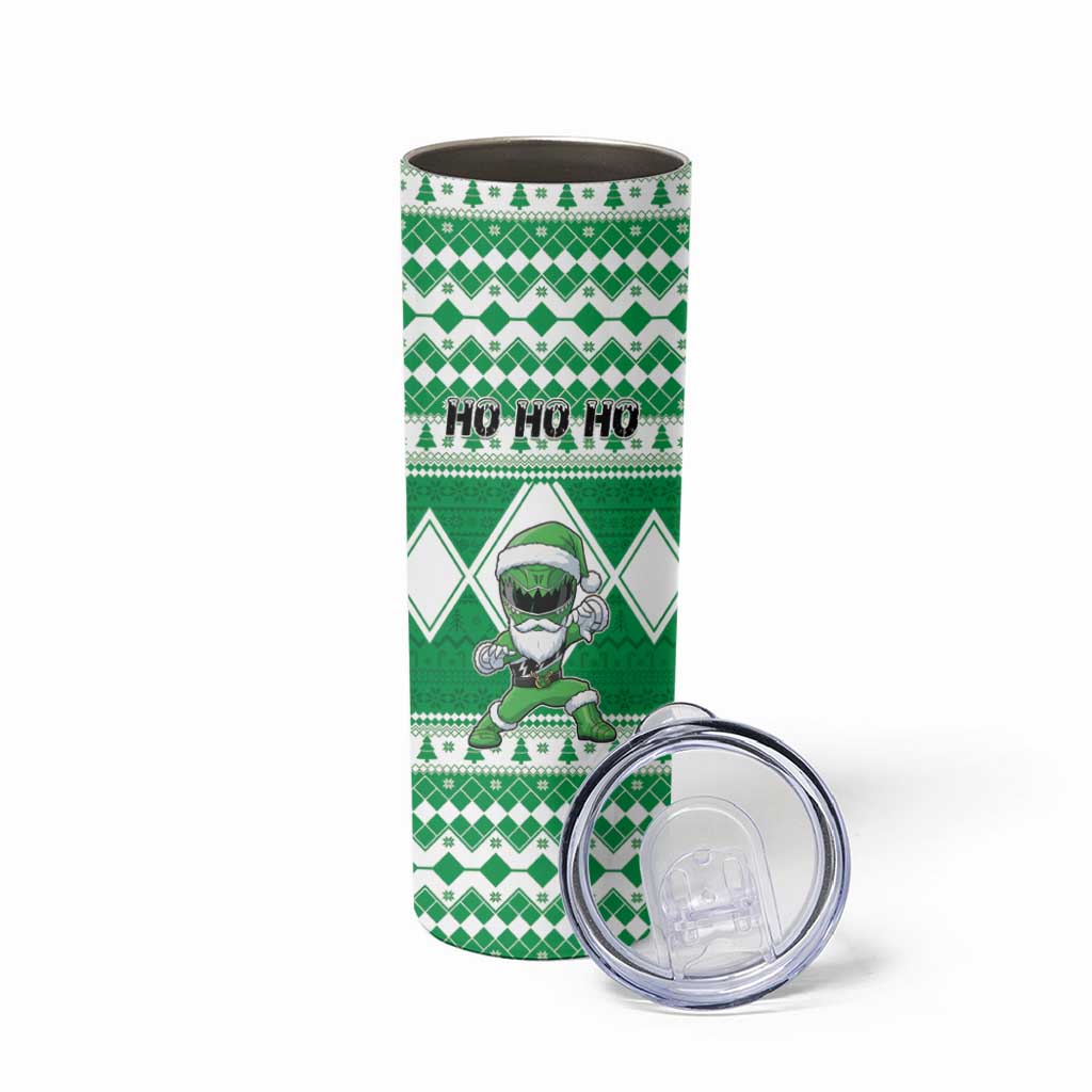 Personalized Power Green Ranger Santa Claus Skinny Tumbler Funny Christmas - Wonder Print Shop