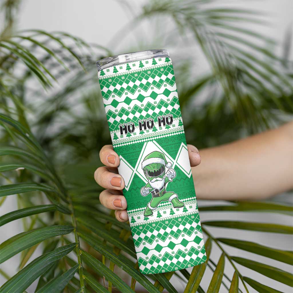 Personalized Power Green Ranger Santa Claus Skinny Tumbler Funny Christmas - Wonder Print Shop