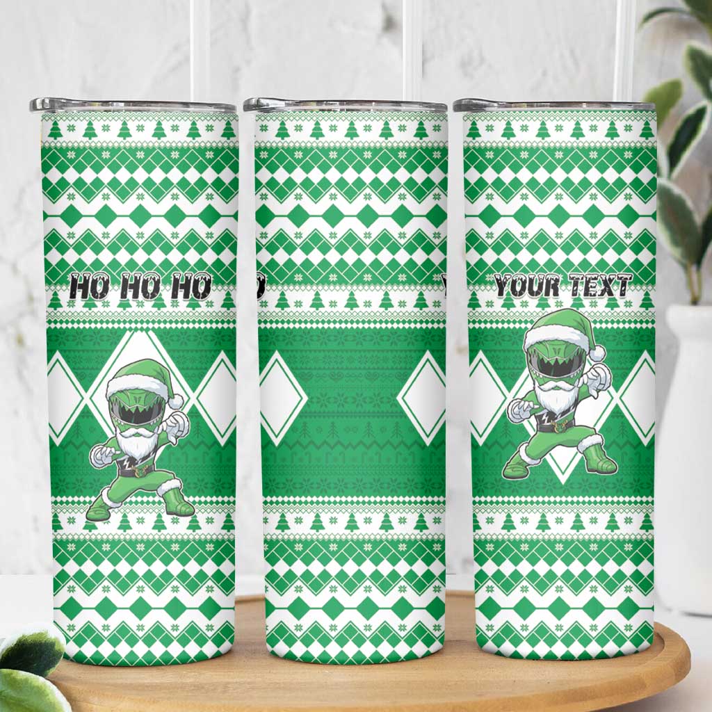 Personalized Power Green Ranger Santa Claus Skinny Tumbler Funny Christmas - Wonder Print Shop