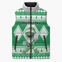 Personalized Power Green Ranger Santa Claus Sleeveless Puffer Jacket Funny Christmas - Wonder Print Shop