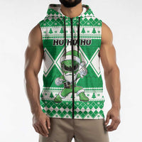 Personalized Power Green Ranger Santa Claus Sleeveless Zip Hoodie Funny Christmas - Wonder Print Shop