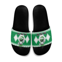 Power Green Ranger Santa Claus Slide Sandals Funny Christmas - Wonder Print Shop