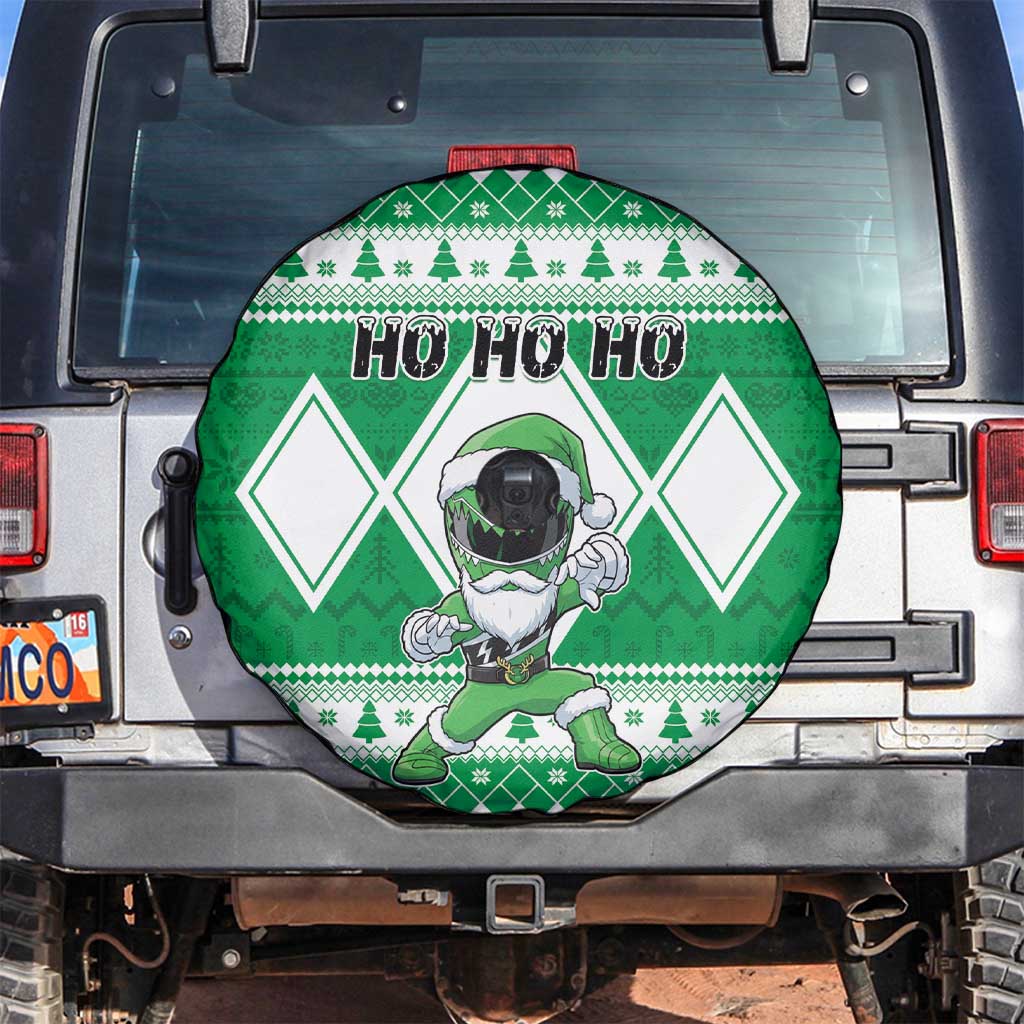 Power Green Ranger Santa Claus Spare Tire Cover Funny Christmas - Wonder Print Shop