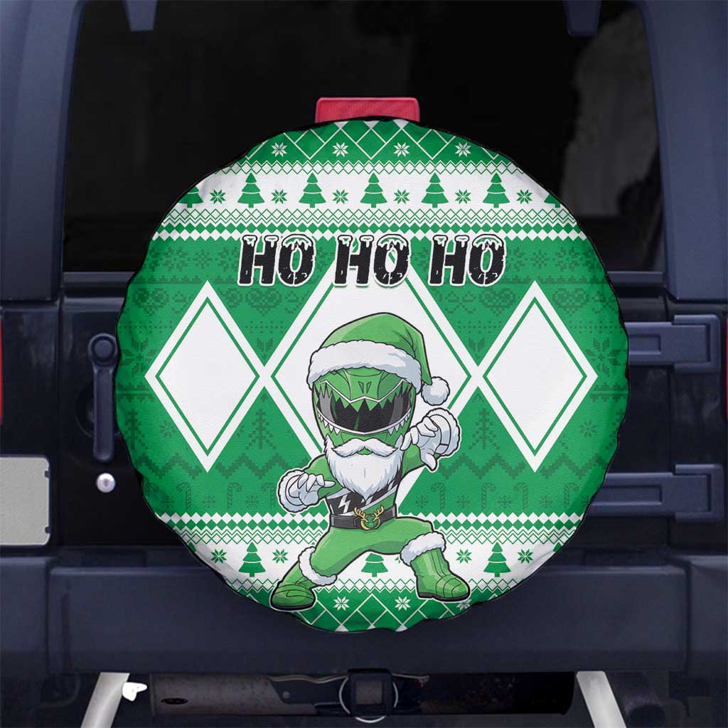 Power Green Ranger Santa Claus Spare Tire Cover Funny Christmas - Wonder Print Shop