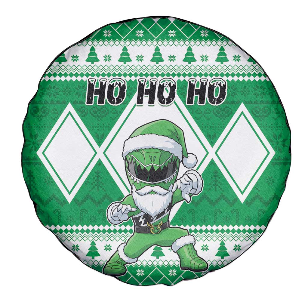 Power Green Ranger Santa Claus Spare Tire Cover Funny Christmas - Wonder Print Shop