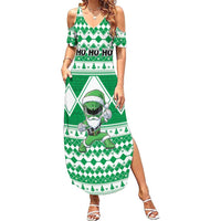 Personalized Power Green Ranger Santa Claus Summer Maxi Dress Funny Christmas - Wonder Print Shop