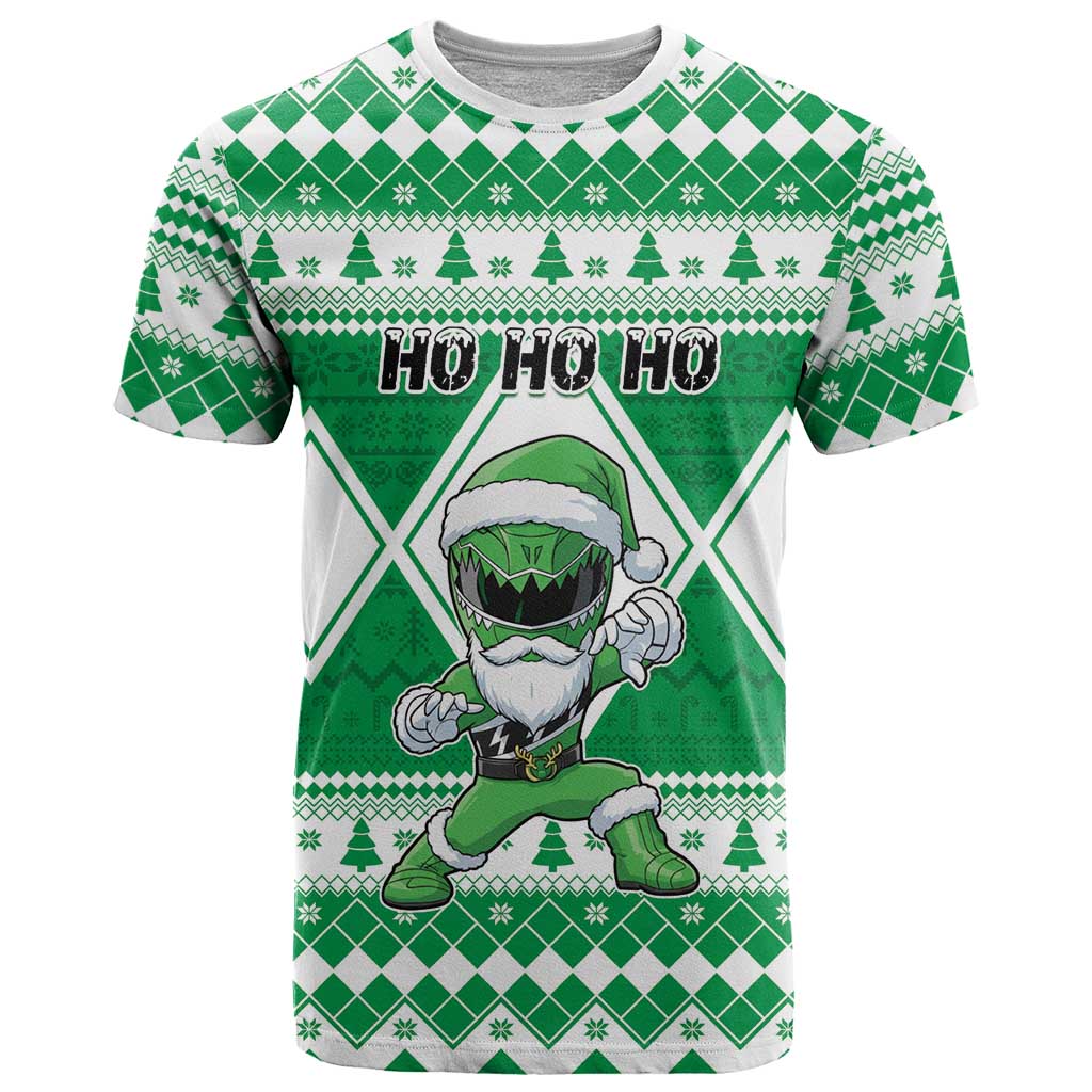 Personalized Power Green Ranger Santa Claus T Shirt Funny Christmas - Wonder Print Shop