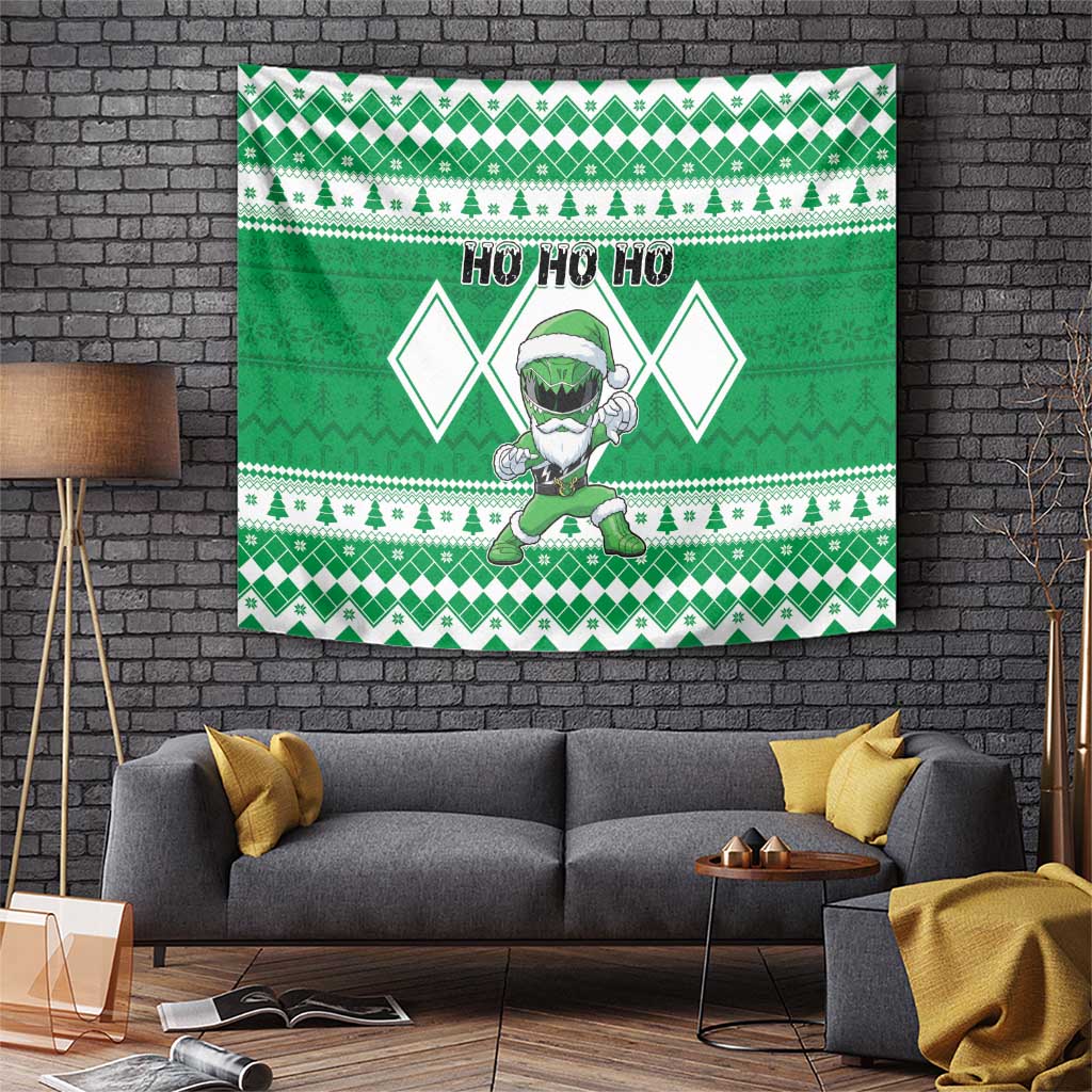 Power Green Ranger Santa Claus Tapestry Funny Christmas - Wonder Print Shop