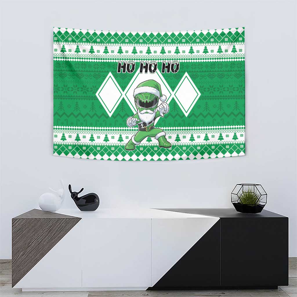 Power Green Ranger Santa Claus Tapestry Funny Christmas - Wonder Print Shop
