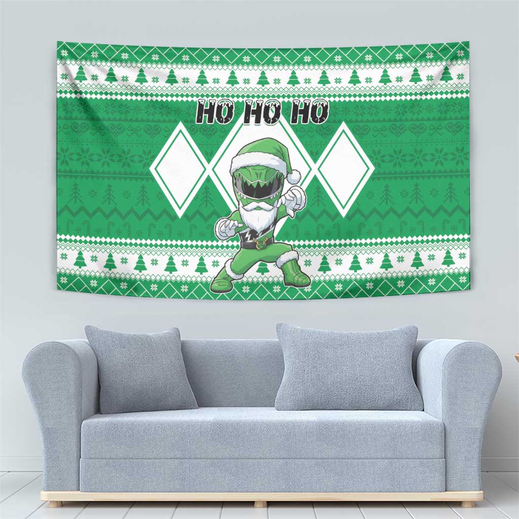 Power Green Ranger Santa Claus Tapestry Funny Christmas - Wonder Print Shop