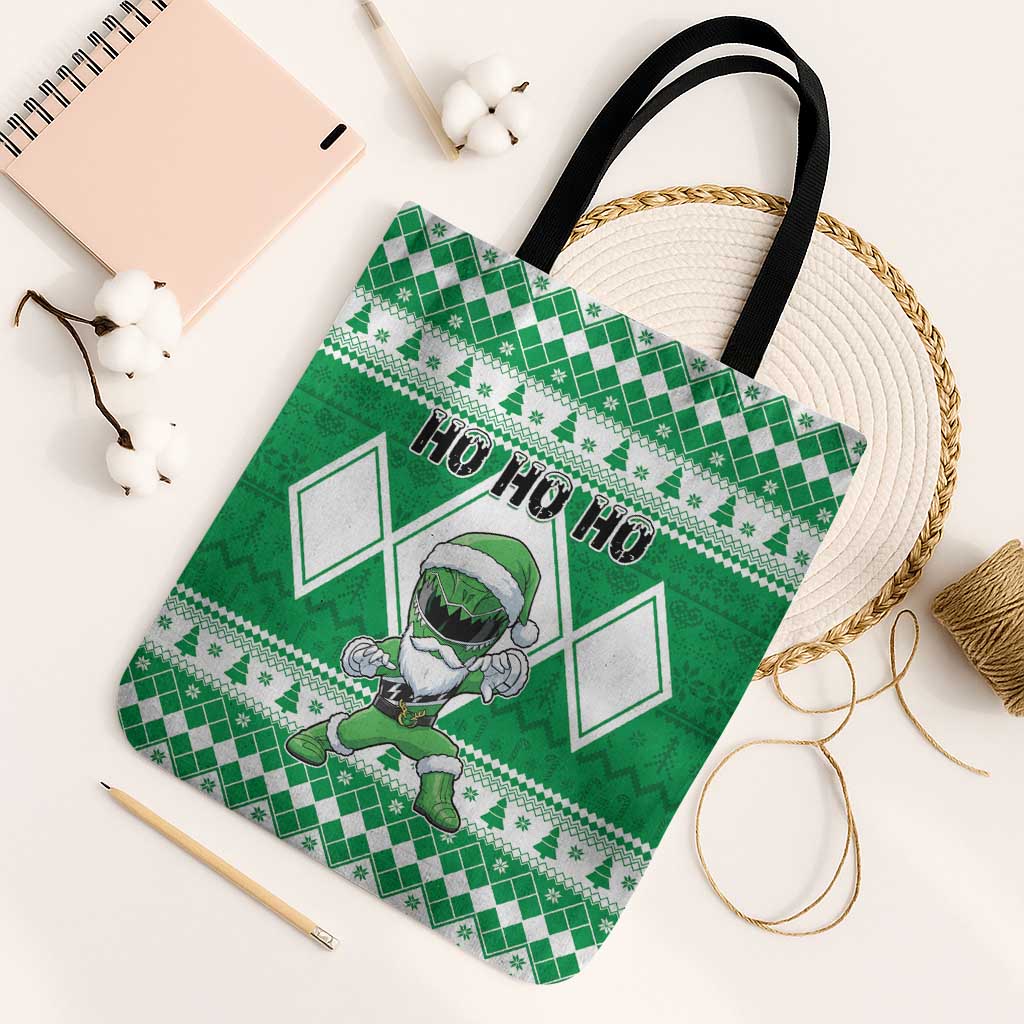Power Green Ranger Santa Claus Tote Bag Funny Christmas - Wonder Print Shop