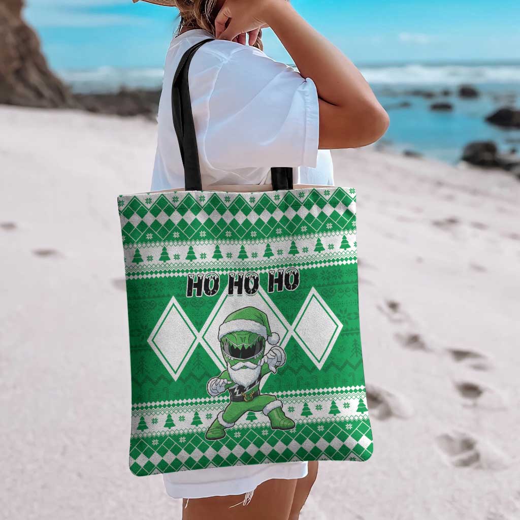 Power Green Ranger Santa Claus Tote Bag Funny Christmas - Wonder Print Shop