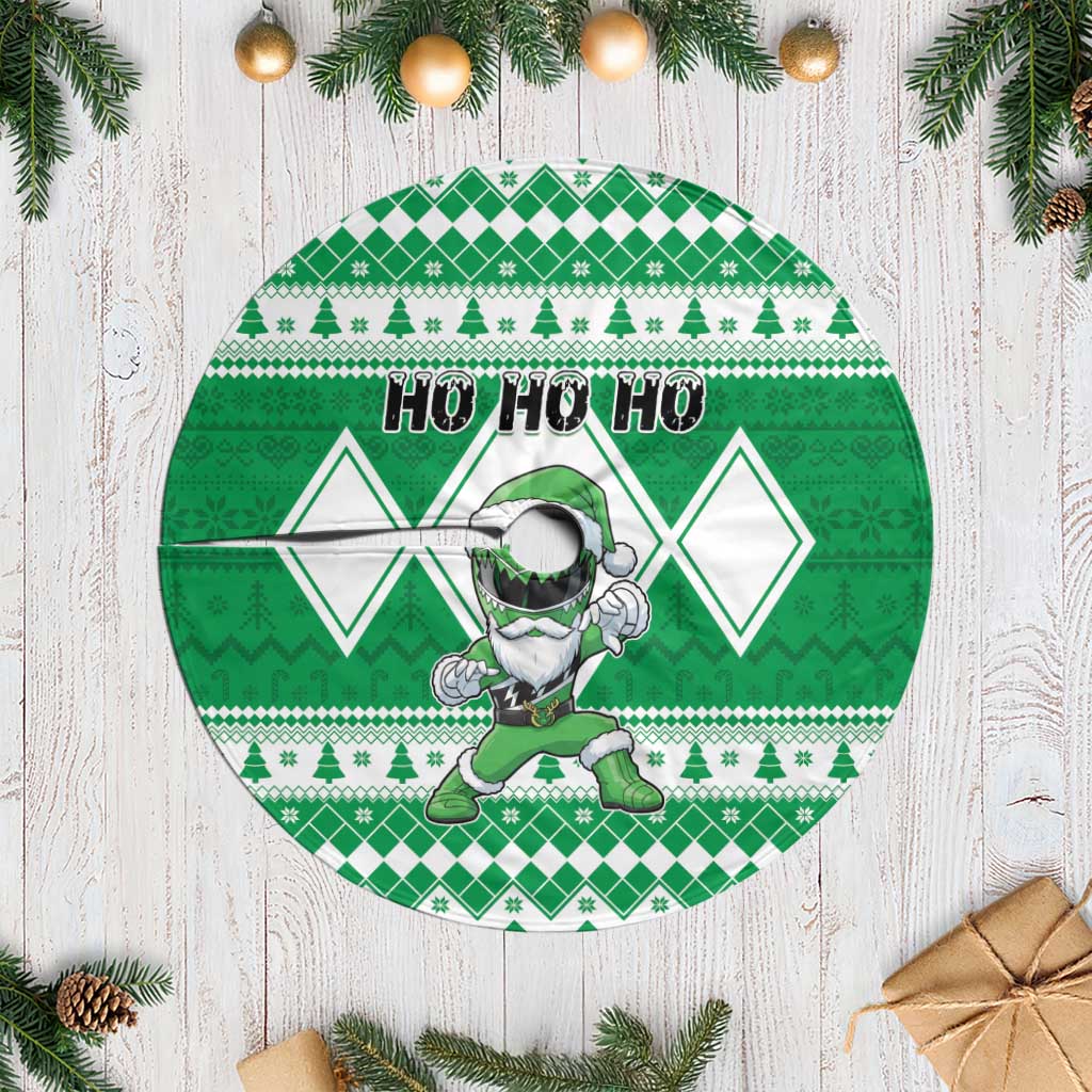 Power Green Ranger Santa Claus Tree Skirt Funny Christmas - Wonder Print Shop