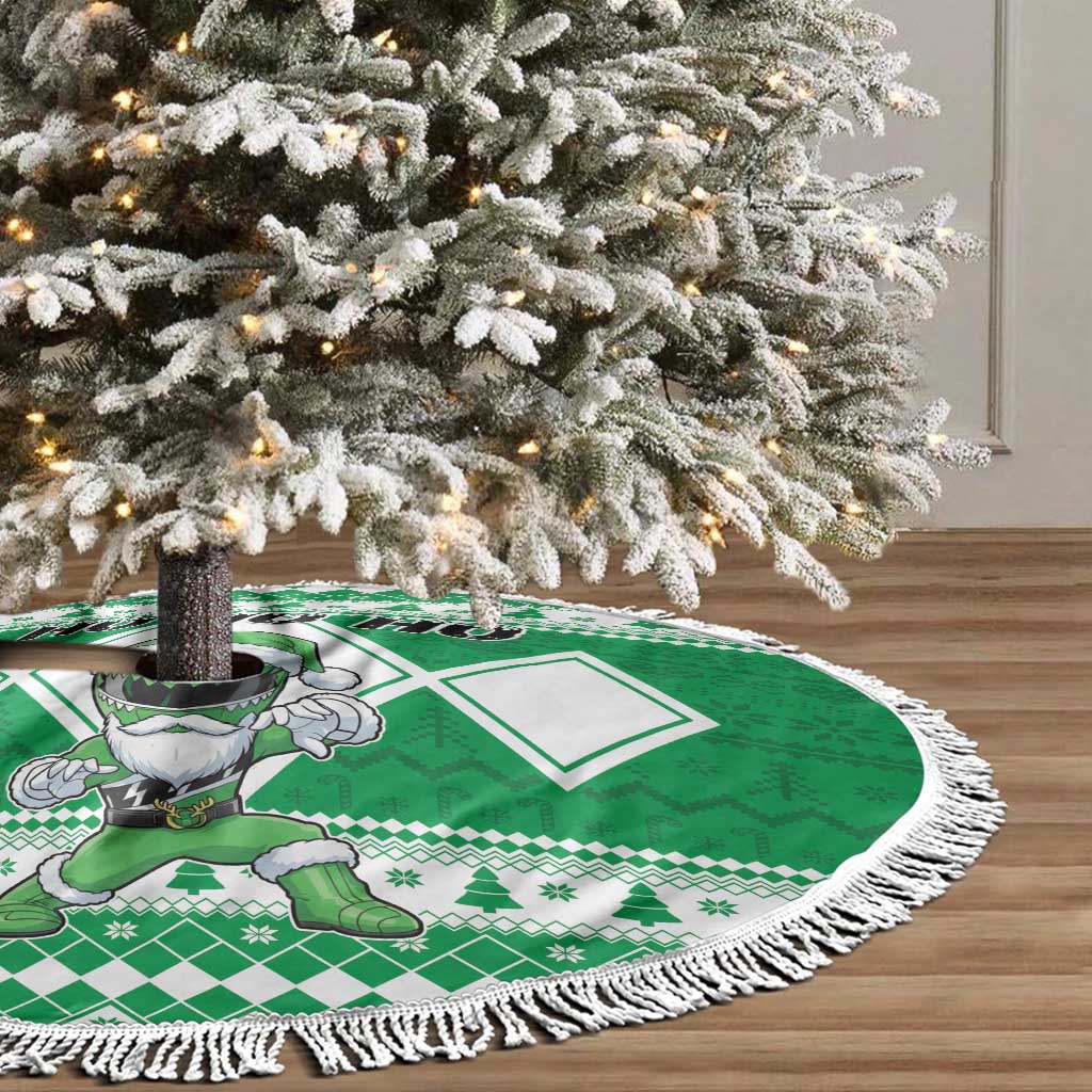 Power Green Ranger Santa Claus Tree Skirt Funny Christmas - Wonder Print Shop