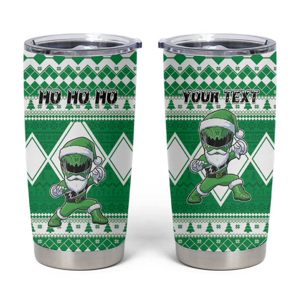 Personalized Power Green Ranger Santa Claus Tumbler Cup Funny Christmas - Wonder Print Shop