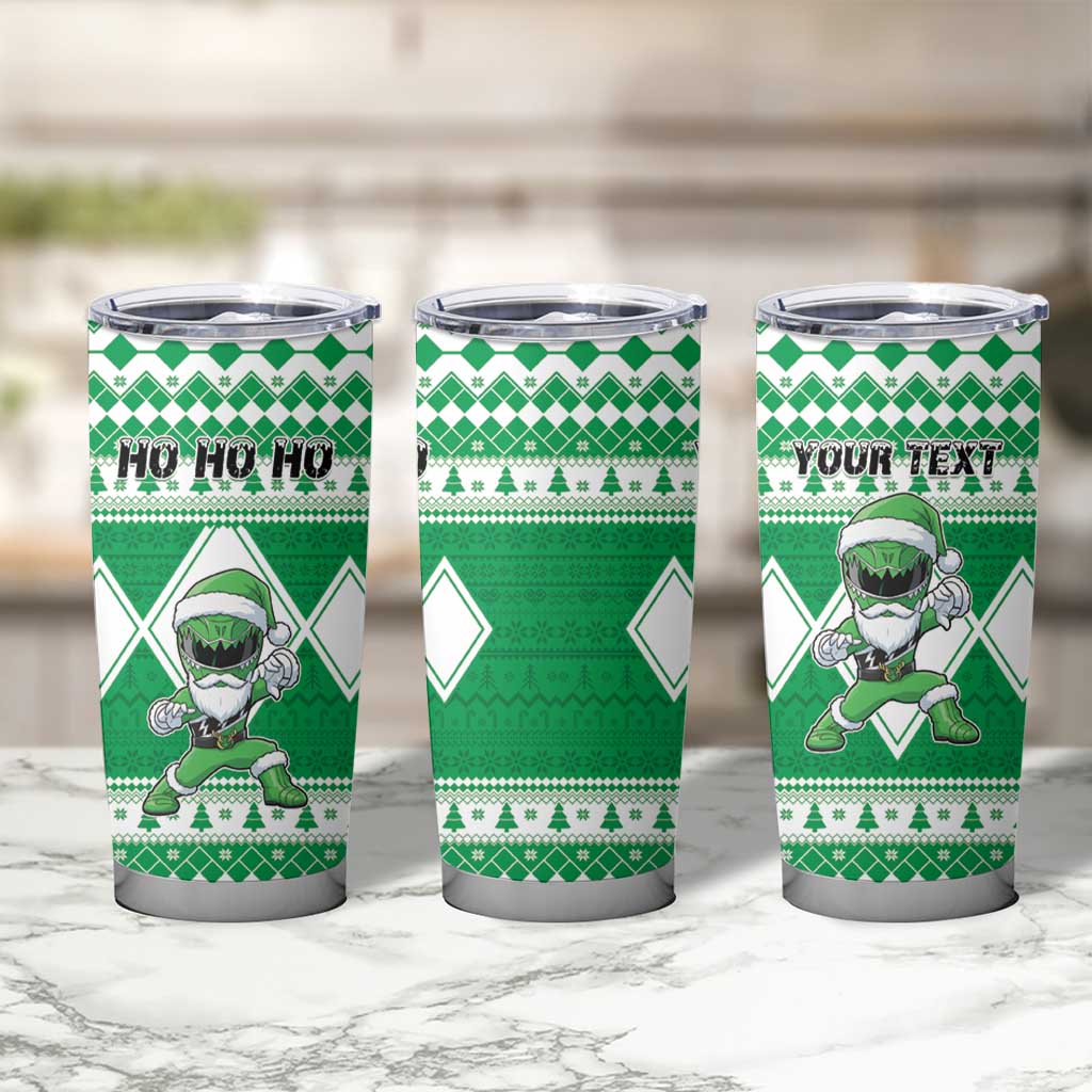 Personalized Power Green Ranger Santa Claus Tumbler Cup Funny Christmas - Wonder Print Shop