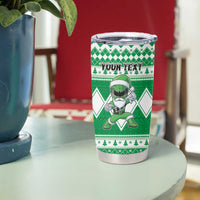 Personalized Power Green Ranger Santa Claus Tumbler Cup Funny Christmas - Wonder Print Shop