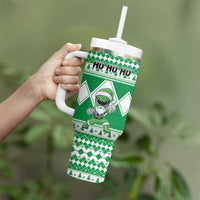 Personalized Power Green Ranger Santa Claus Tumbler With Handle Funny Christmas - Wonder Print Shop