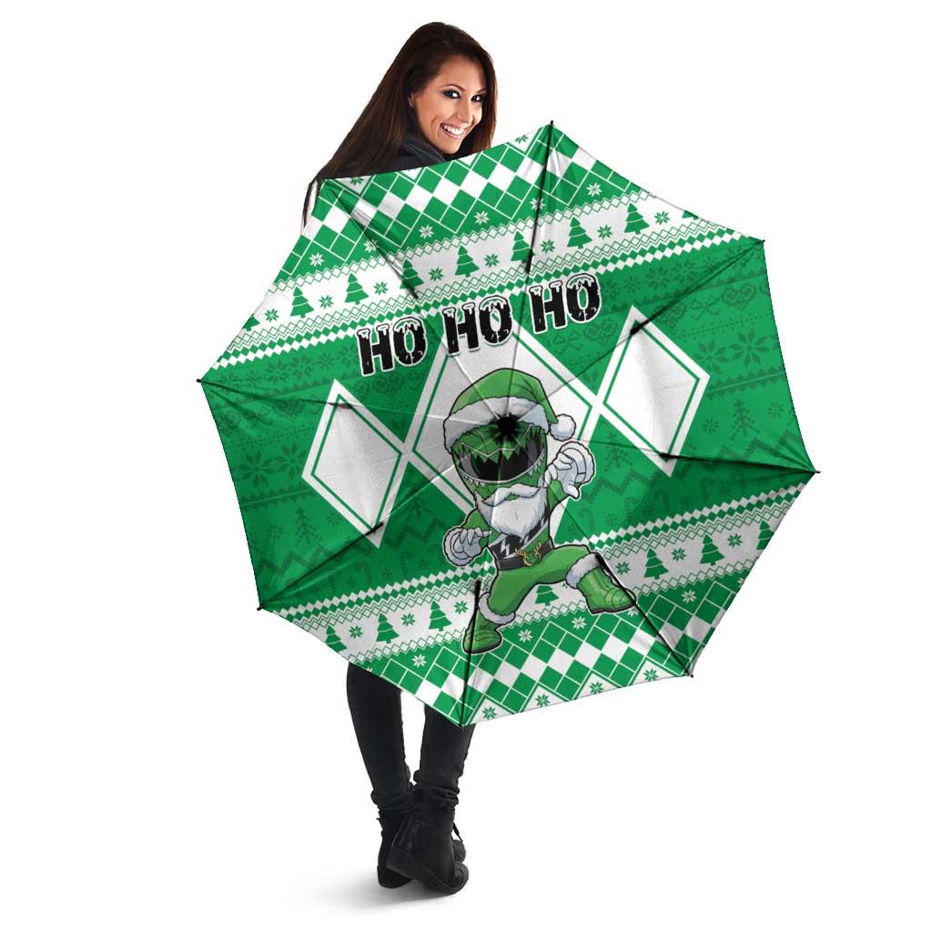 Power Green Ranger Santa Claus Umbrella Funny Christmas - Wonder Print Shop